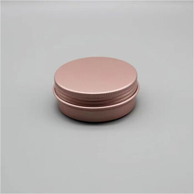 Barattolo cosmetico di lusso in alluminio oro rosa con tappo a vite