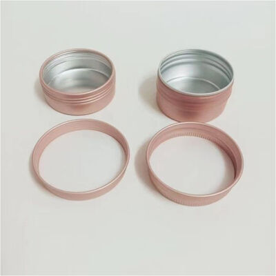 Barattolo cosmetico di lusso in alluminio oro rosa con tappo a vite