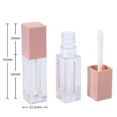 Forma quadrata 7ml Colorato Personalizzabile Gloss delle labbra tubo Gloss delle labbra vuoto Contenitore per il rossetto liquido