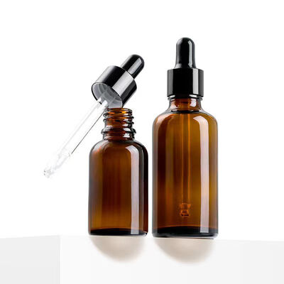 Bottiglia di olio essenziale in vetro YB personalizzata all'ingrosso con contagocce in plastica e stampa serigrafica in capacità da 10 ml a 100 ml