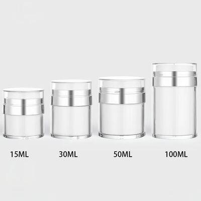 Flacone con pompa airless ricaricabile dal design personalizzabile nelle dimensioni 15/30/50/100 ml per cura della pelle e cosmetici