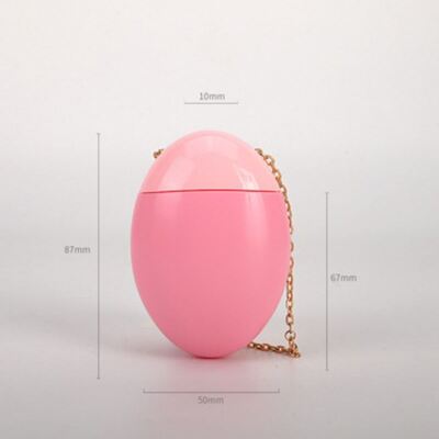 Flacone per protezione solare a forma di uovo da 50 ml con catena dorata staccabile e design personalizzabile per packaging cosmetico