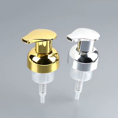 Dispensatore di pompe a schiuma elettroplata a corpo intero da 40 mm a 42 mm con elevata produzione di schiuma per detergenti per il viso premium