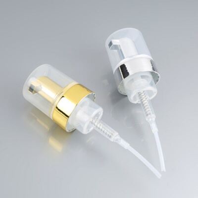 Dispensatore di pompe a schiuma elettroplata a corpo intero da 40 mm a 42 mm con elevata produzione di schiuma per detergenti per il viso premium