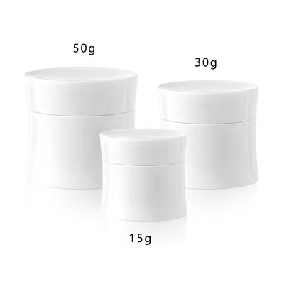 Barattolo di crema di plastica a doppio guscio all'ingrosso da 15 g 30 g 50 g con PP alimentare per creme cosmetiche e per la cura della pelle