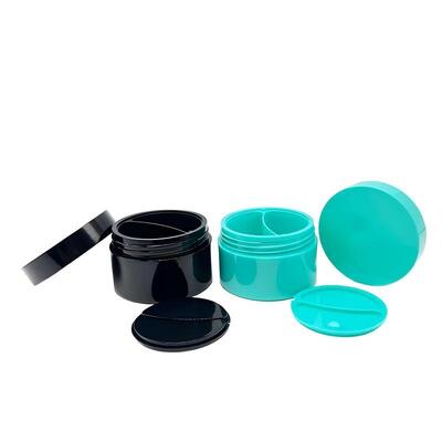 Al dettaglio 50+50g Bottine di crema di plastica PP a doppia griglia con deposito separato a doppia griglia per prodotti per la cura della pelle