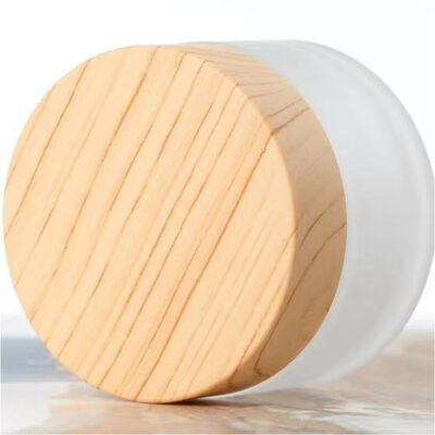 5g 10g 15g 30g 50g Bottoni vuoti di crema di vetro ghiacciata ricaricabili Cosmetici legno naturale Contenitori di stoccaggio a prova di perdite per i viaggi per la crema per gli occhi Maschera per il viso Cura della pelle
