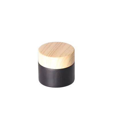 5g 10g 15g 30g 50g Vaso di crema di vetro congelato vuoto Cosmetici Contenitori in legno naturale per crema per occhi Maschera viso