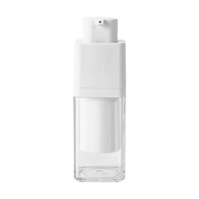 Bottiglia senza aria a forma quadrata 15 ml 30 ml 50 ml con pompa rotativa a serratura per prodotti per la cura della pelle