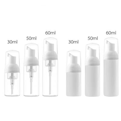 Flacone con pompa schiumogena ricaricabile con opzioni di capacità multiple in materiale PET trasparente per packaging skincare personalizzabile