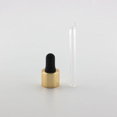 Wholesales 18mm 20mm Plastic Dropper with Aluminum Collar and Glass Pipe for Essential Bottle